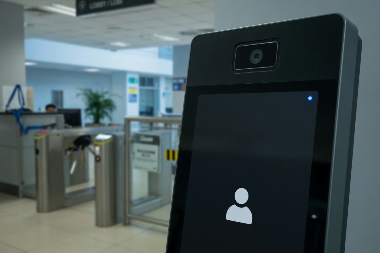 Face recognition terminal at a turnstile